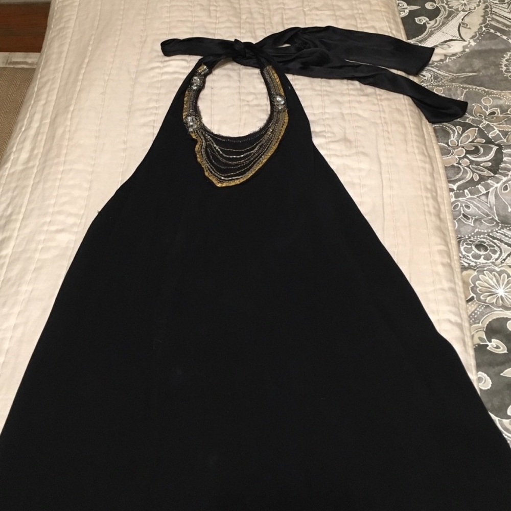 Alice + Olivia mini black halter dress